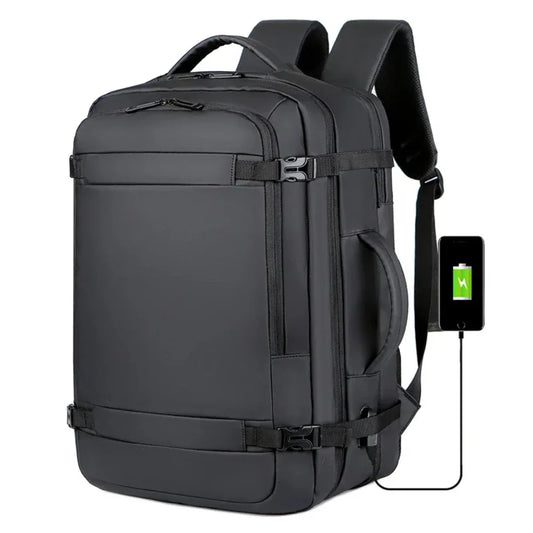 40L Expandable USB Travel Backpack, Flight Approved Carry-On, Water Resistant 17-inch Laptop Bag