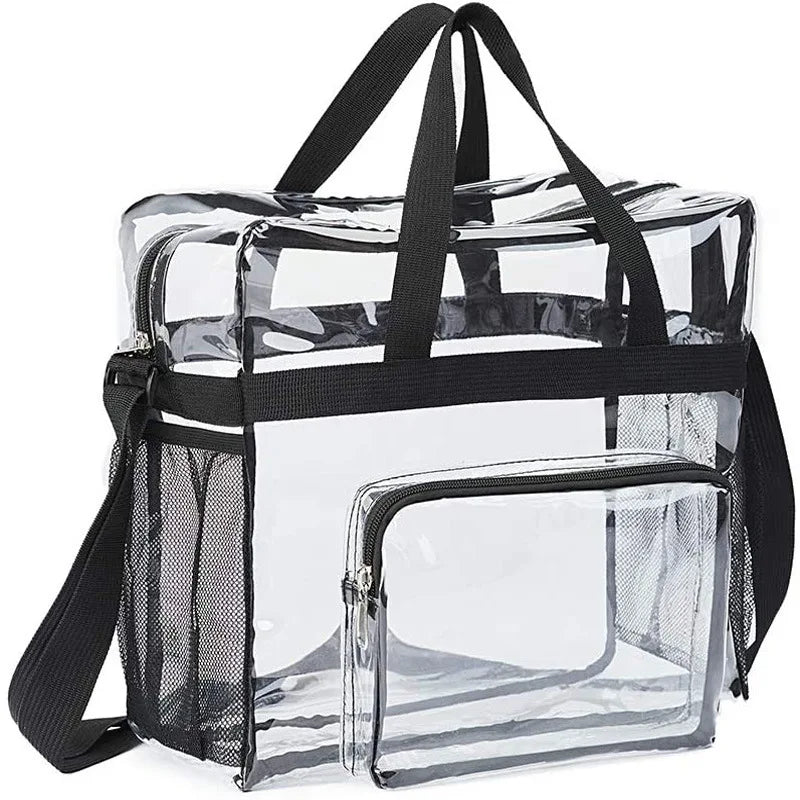 PVC Women's Transparent Waterproof Crossbody Handbag Large Capacity Lunch Bag