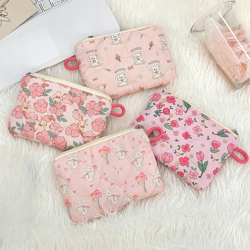 Cute Cartoon Small Travel Cosmetic Lipstick Earphone Card Portable Storage Bag Purse Women Mini Makeup Handbags Wallet Pouch Bag