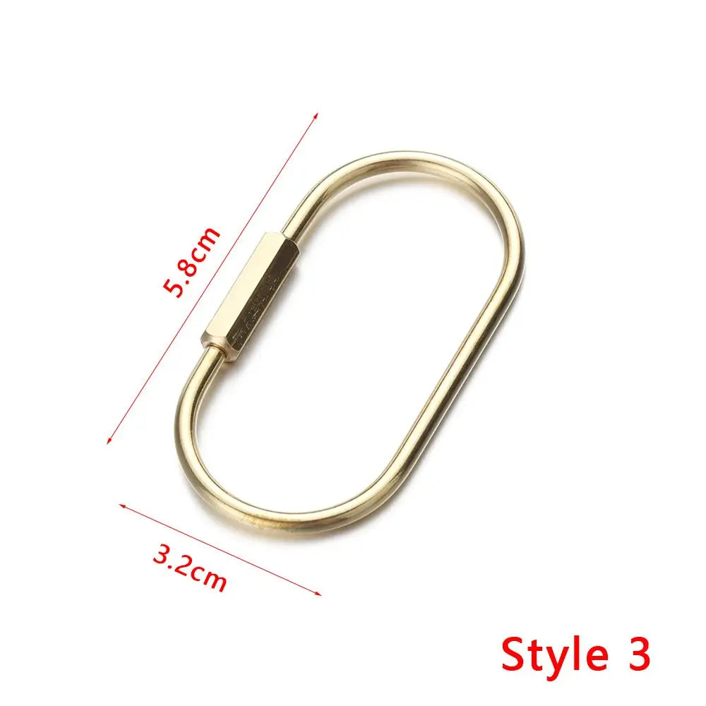 Portable Brass Keychain Creative Unique Key Ring Pendant Whistle Ruler Buckles DIY Craft Tools Jewelry Accessories