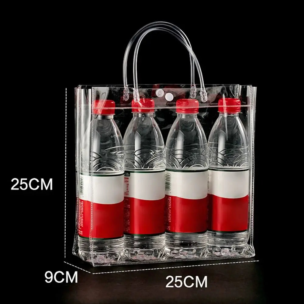 Durable Transparent PVC Handbag Large Capacity Multi-purpose Candy Bag Plastic Gift Jelly Bag Outing Travel Hiking Bag