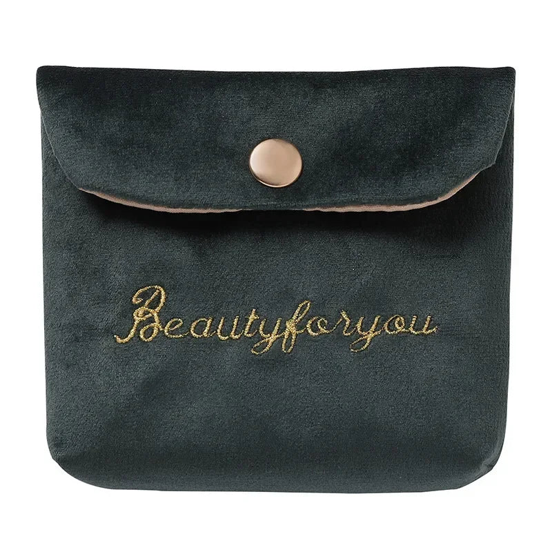 Women Girl Velvet Cute Small Cosmetic Bag Travel Napkin Sanitary Pad Lipstick Organizer Bag Purse Pouch Makeup Bags Case Pouch