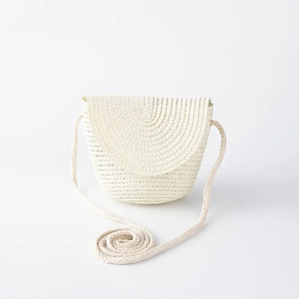 Woven Straw Crossbody Bag - Rattan Beach Purse