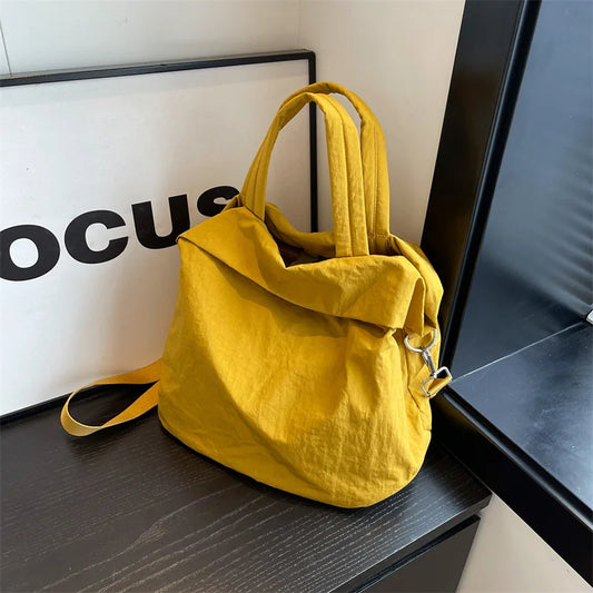 Solid Color Large Capacity Tote Bag for School, Work, Commute