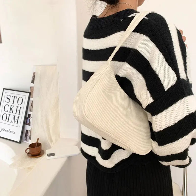 Fashion Simple Totes Bags for Women Plush Trendy Vintage Handbag High Quality Female Small Subaxillary Bags Casual Shoulder Bag