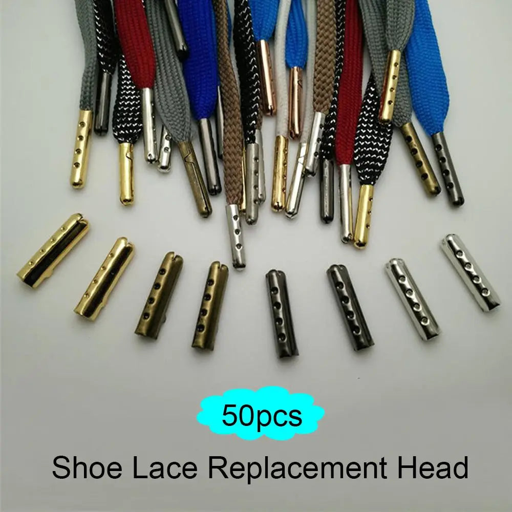 50pcs Professional Unsex Shoes Accessories Replacement Shoelaces Repair Ends Shoe Lace Head Shoestrings Bullet Aglets Tip