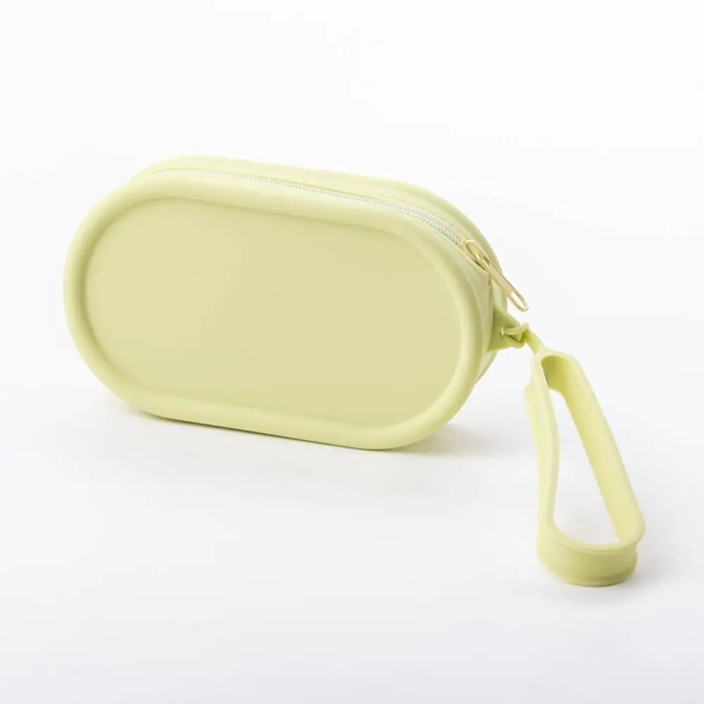 Portable Silicone Coin Purse Waterproof Large Capacity Earphone Bag Zipper Solid Color Travel Pouch Cosmetic Bag