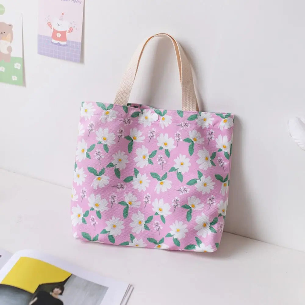 Large Capacity Women's Floral Reusable Handbag Lunch Shopping Bag