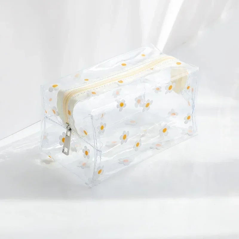 Waterproof Transparent Zipper Cosmetic Bag Fashion Print Women Girl Travel Makeup Bag Pouch Wash Organizer Toiletry Storage Bags