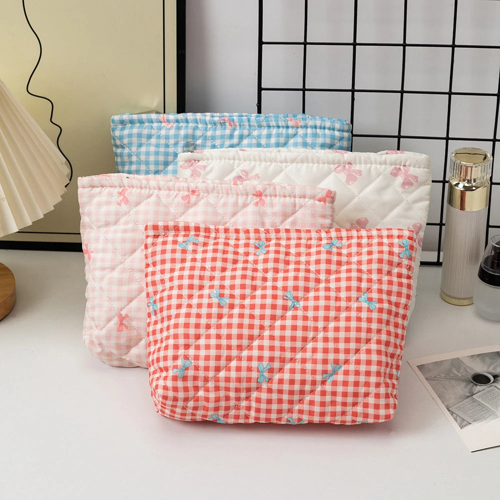 kawaii makeup Ladies Travel Storage Bag New bow Women's Cosmetic Bags Cute Portable Girls Pencil Case Makeup Bag Handbags