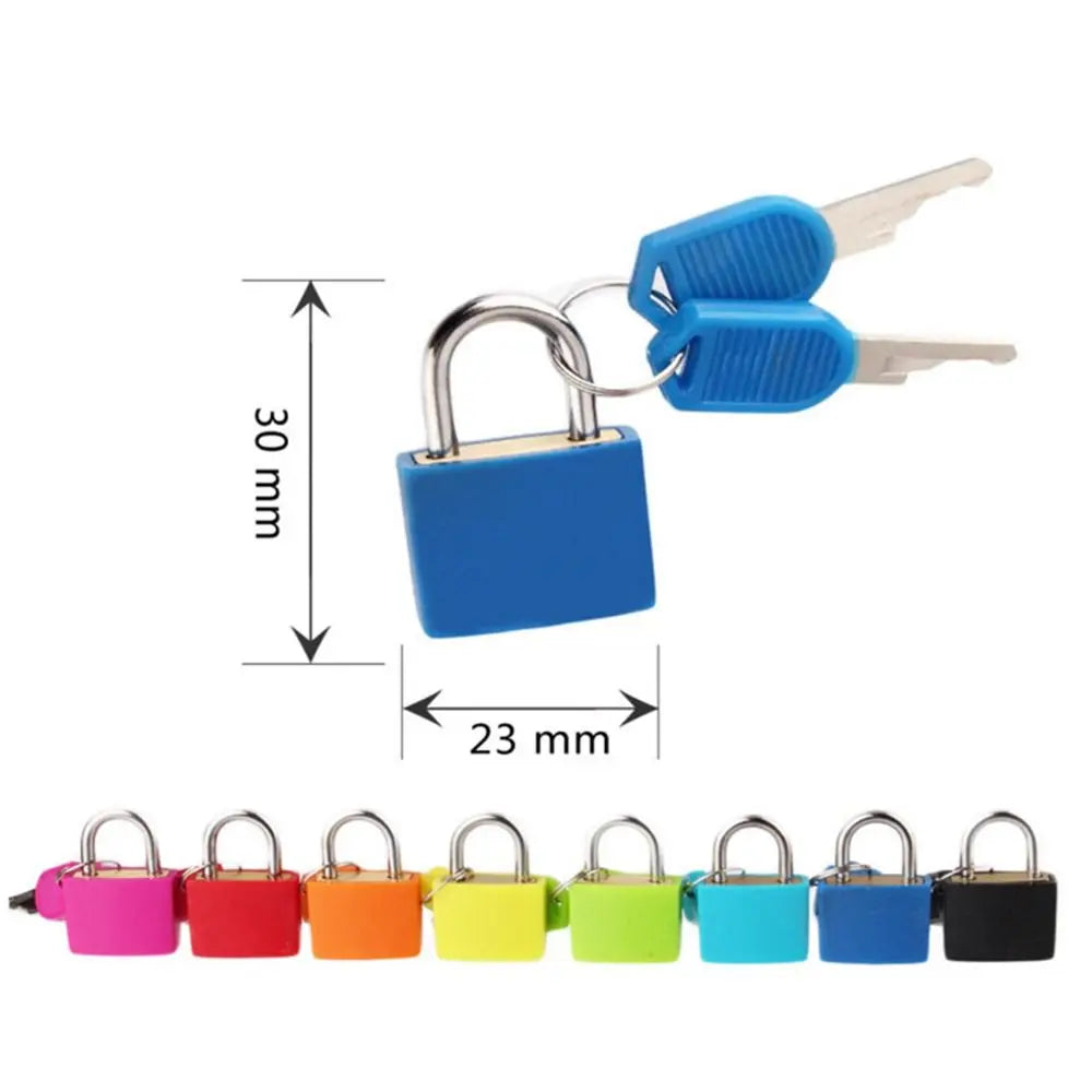 23mm Small Mini Strong Steel Padlock Travel Suitcase Diary Lock Luggage Anti-Theft Security Padlocks with 2 Keys Travel Supplies