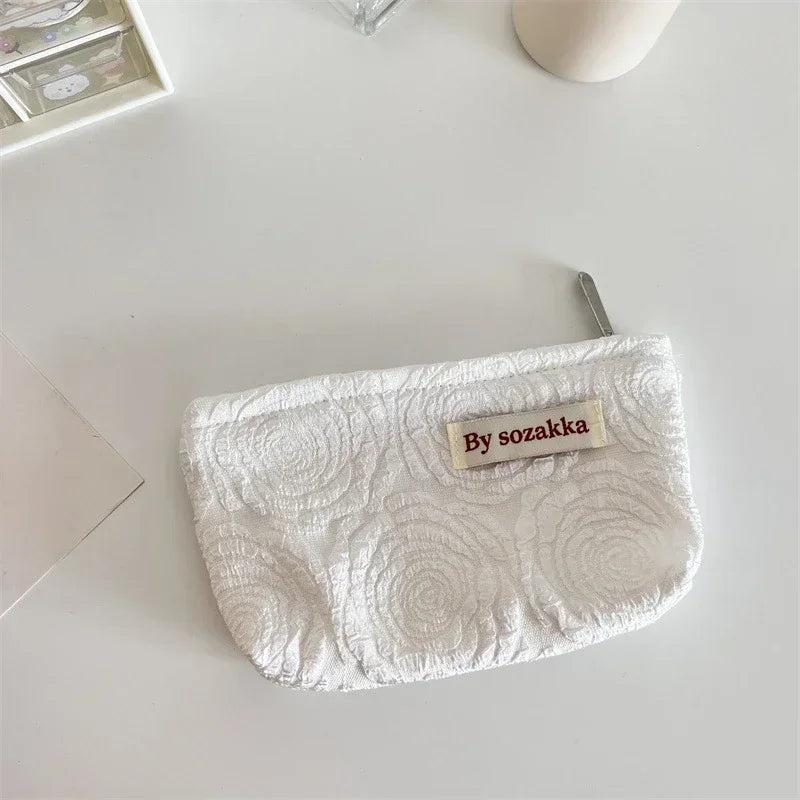 Women Floral Makeup Bags Korean Fashion Women Cosmetic Bag Make Up Organizer Pouch Pencil Case Makeup Brushes Storage Bag