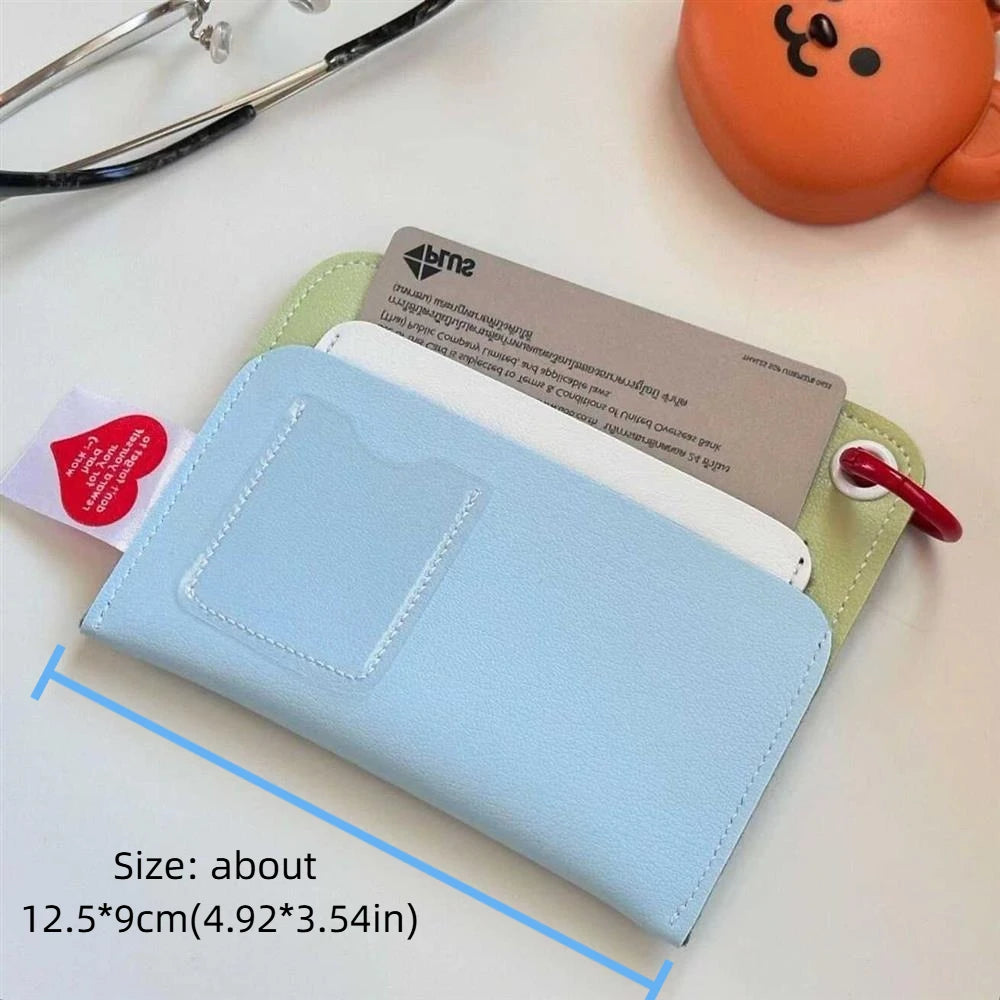 Fashion PU Leather Card Holder Ultra-thin Lightweight Passport Protector Candy Color Multi-card Holders Card Bag Women Men