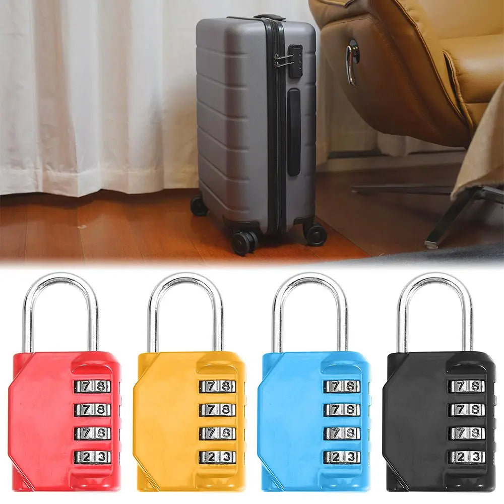 4 Dial Digit Combination Lock Metal Code Lock Password Lock Waterproof Rust-proof Luggage Padlock Travel Accessories