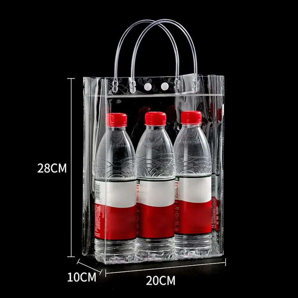 Durable Transparent PVC Handbag Large Capacity Multi-purpose Candy Bag Plastic Gift Jelly Bag Outing Travel Hiking Bag