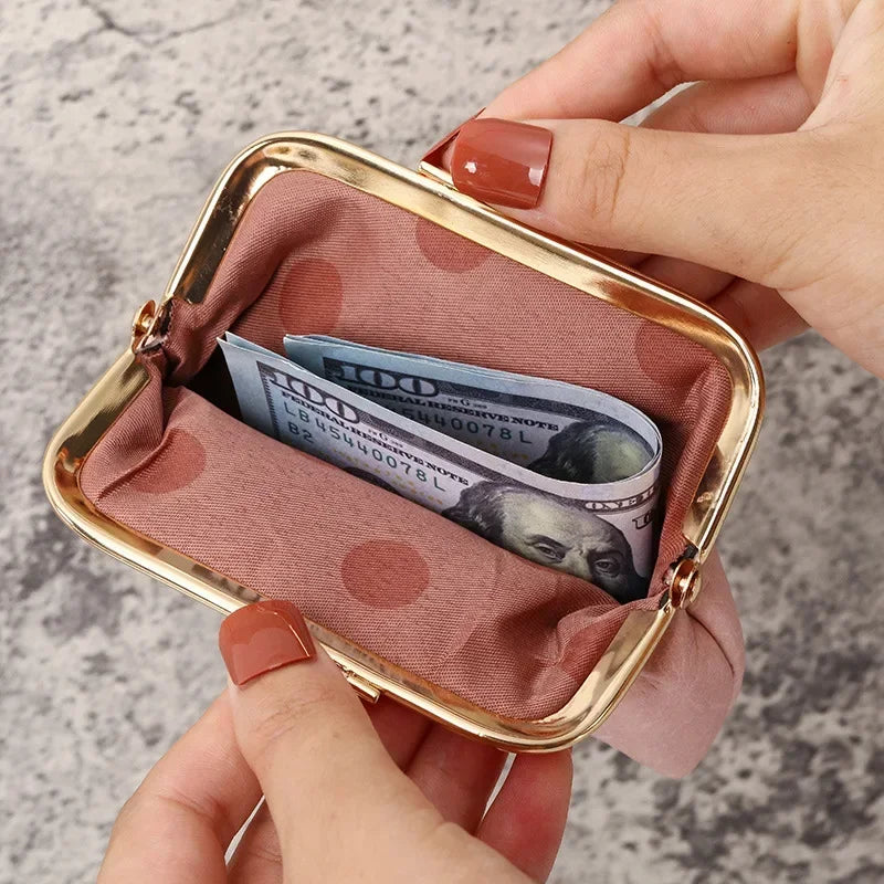 2024 New Retro Purse Ladies Short Buckle Candy Colored Coin Purse Change Purse Cute Wallet Clutch Bag Wallets for Women