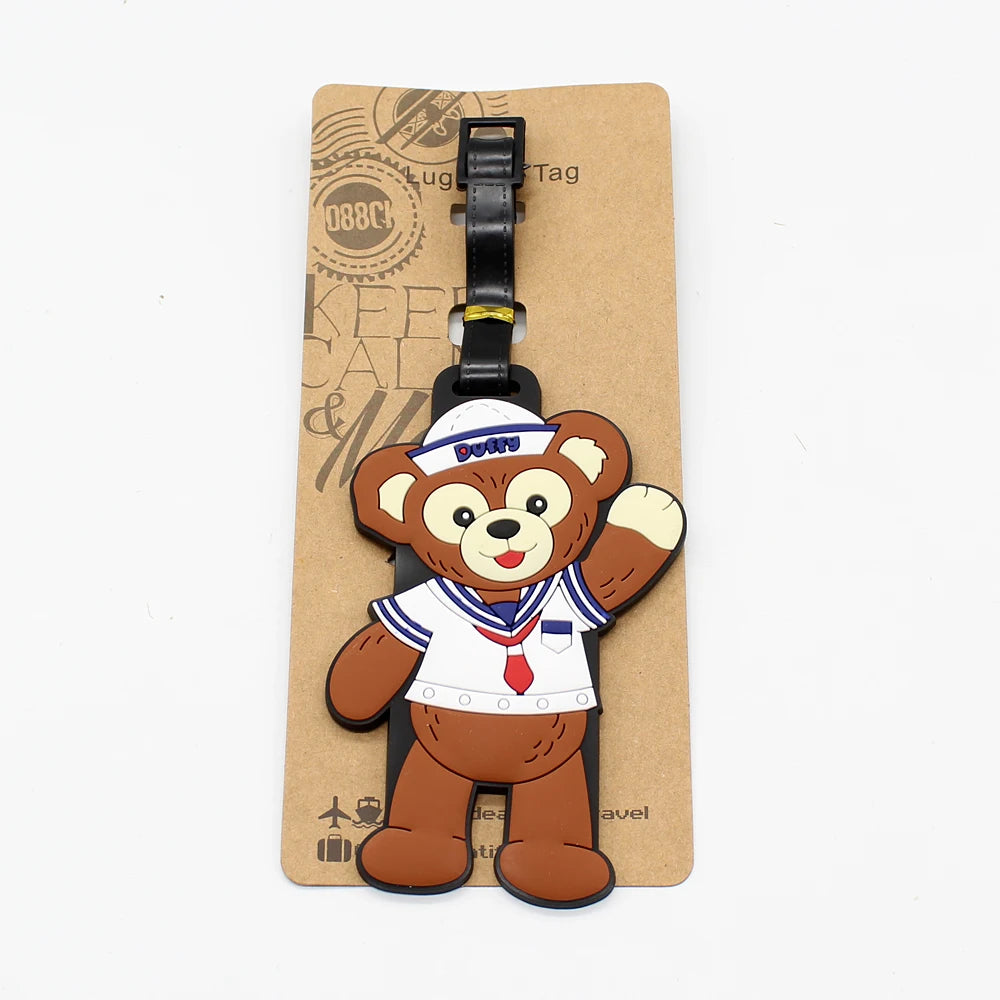 Disney Bear Duffy Luggage Tag Travel Accessories Cartoon StellaLou Cute LinaBell Baggage Label Suitcase ID Address Card Holder