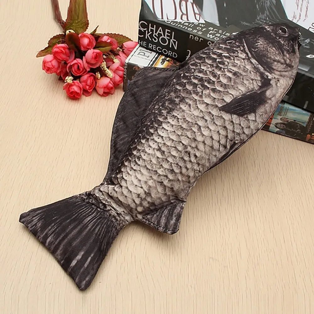 Pencil Bag Carp Pen Bag Realistic Fish Shape Make-up Pouch Pen Pencil Case With Zipper Back To School Pencil Pouch Pen Bag