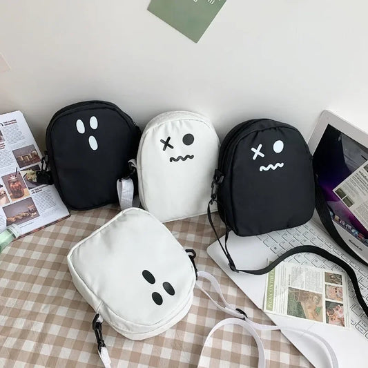 Cute Kawaii Ghost Canvas Tote Bag Large Capacity