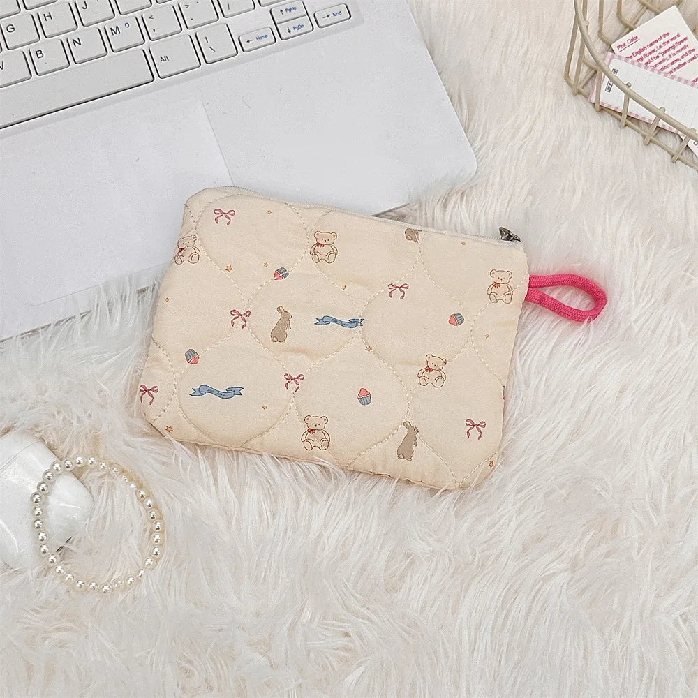 Cute Cartoon Small Travel Cosmetic Lipstick Earphone Card Portable Storage Bag Purse Women Mini Makeup Handbags Wallet Pouch Bag