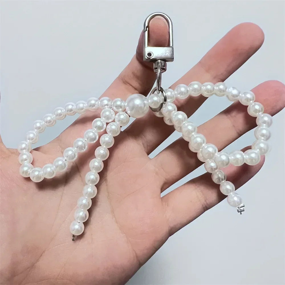 Bag Decoration Bead Keychain Bowknot Pendant Bag Charm Suitable for Any Occasion Bags Keychain Women's Hand-held Chain Lanyard