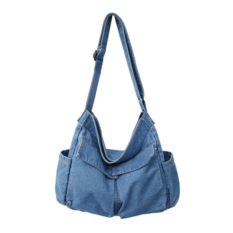 Women's Denim Shoulder Bag - Large Capacity Retro Crossbody Handbag