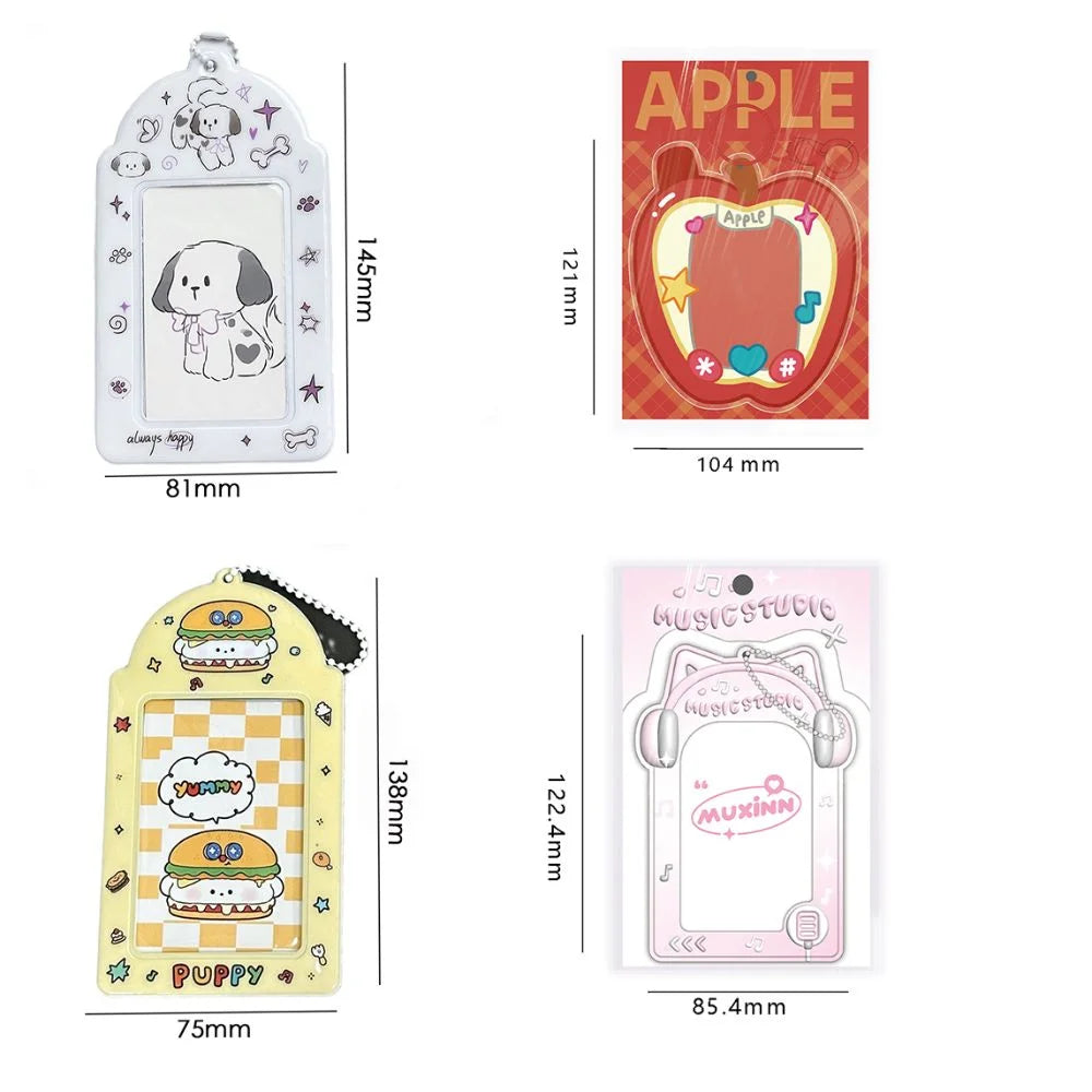 Animal Photocard Case Cartoon Student Card Holder Photocard Holder Bag Keychain Idol Photos Protective Cover Bag Keychain