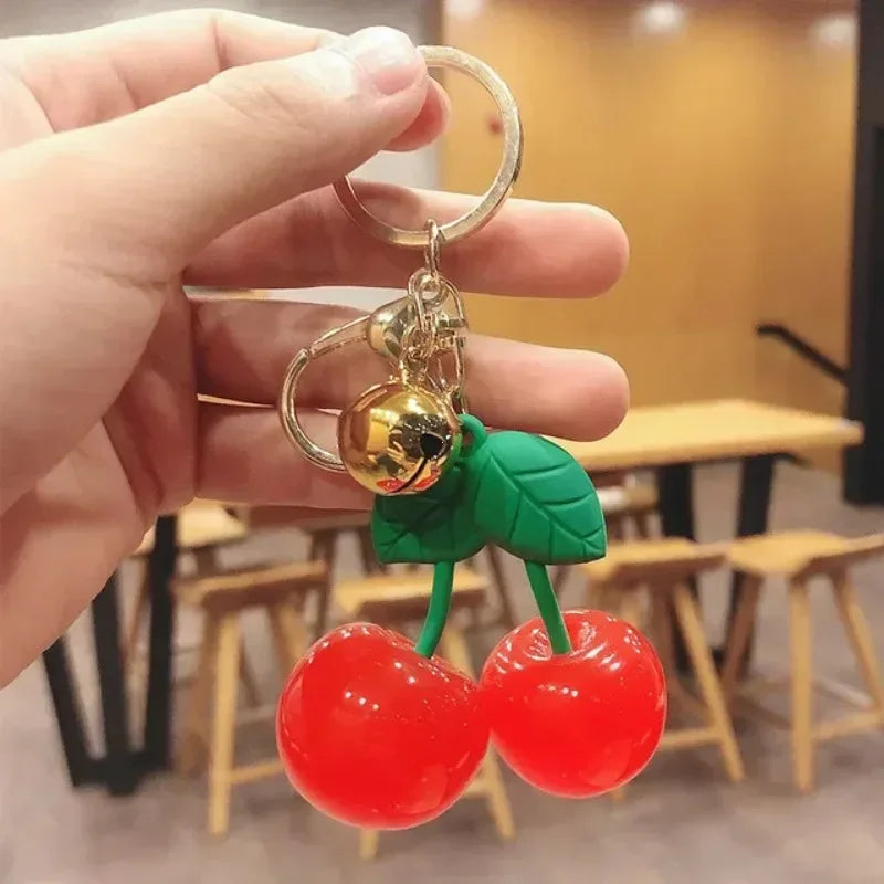 Cherry Charm Handbag Pendant Keychain for Women's Exquisite Internet-famous Crystal Cherry Bag Accessories High-Grade Pendant