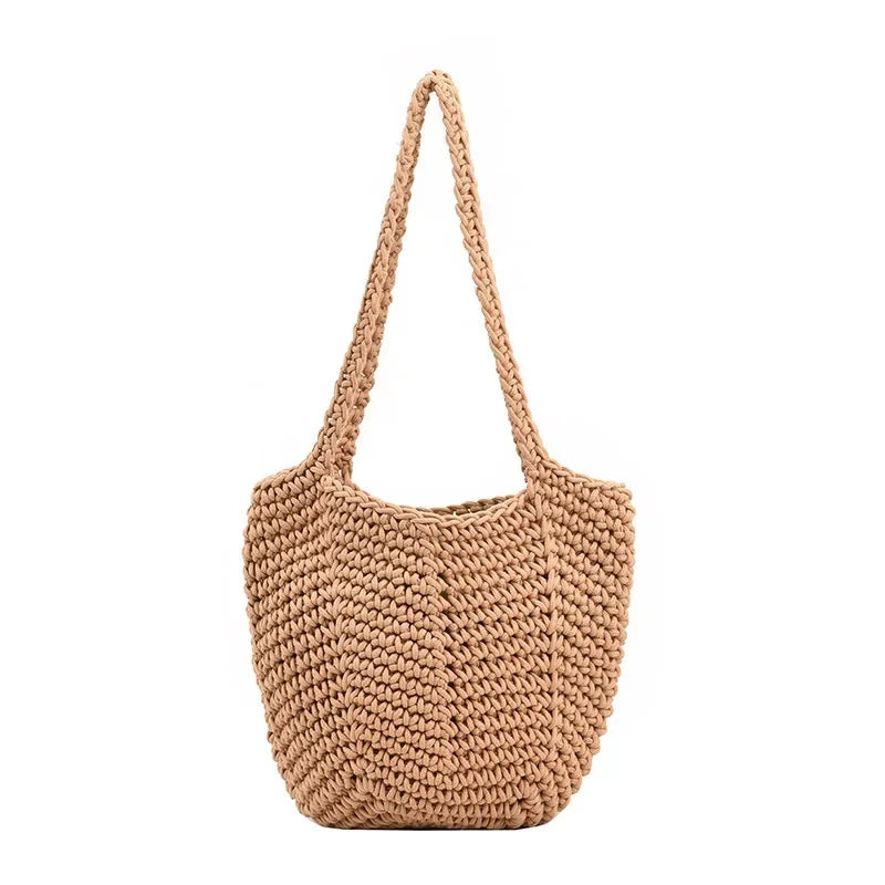 Woven Tote Bucket Bag - Women's Popular Shoulder Bag Design