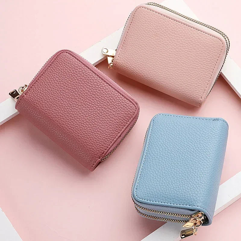 PU Leather Rfid Women's Zipper Card Wallet Small Change Wallet Purse For Female Short Wallets With Card Holders Woman Purse