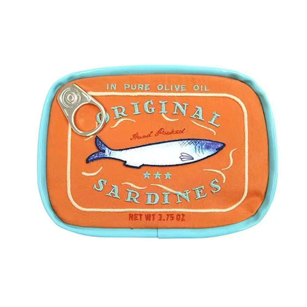 Cute Cosmetic Bag Sardines Cans Shape Funny Packages Creative Portable Toiletry Bag Fashion Zipper Small Soft Makeup Bags