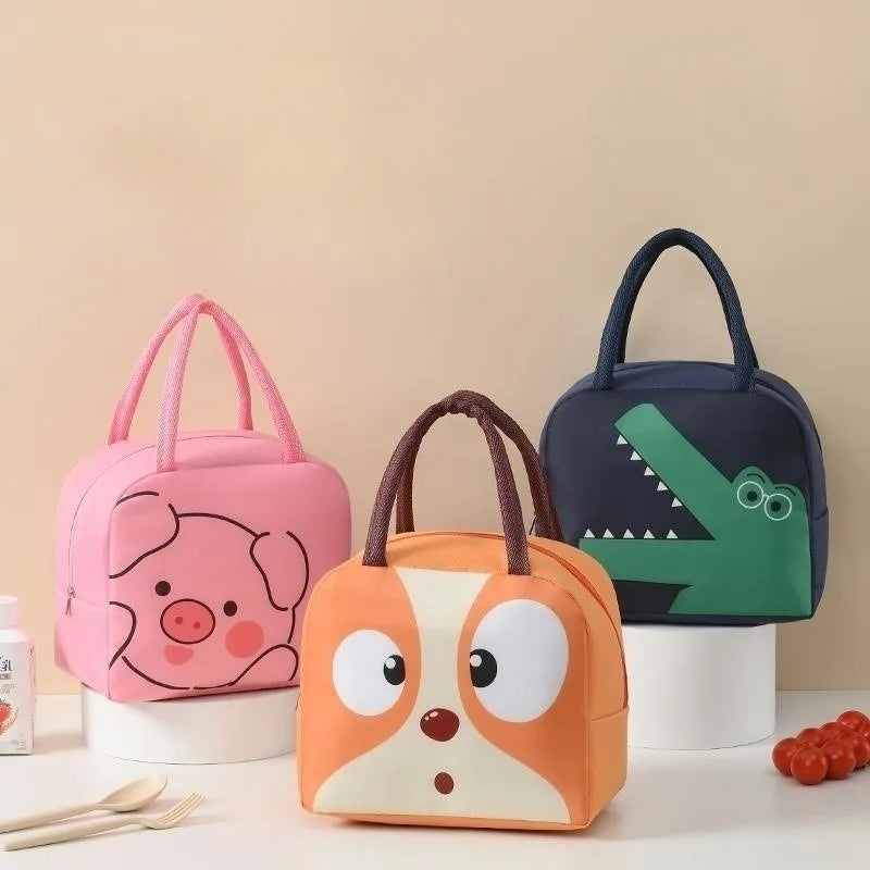 Cartoon Animal Insulated Lunch Bag Cute Bento Pouch