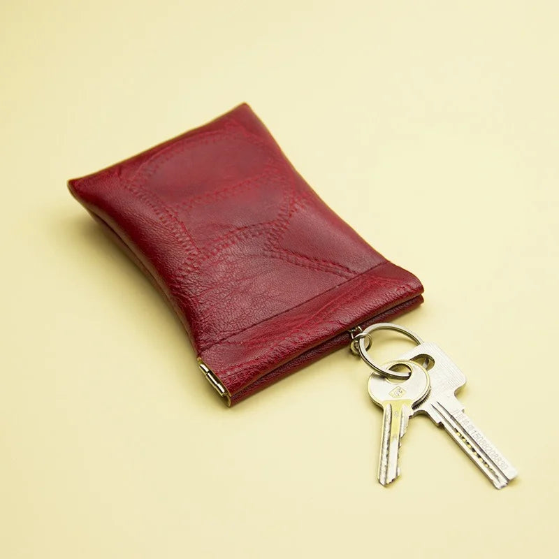 2023 New Fashion Leather Long Pocket Key Wallet Keyring Coin Purse Women Men Small Short Money Change Bag Little Card Holder