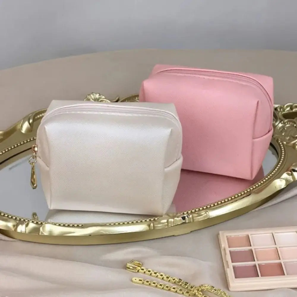 Fashion Leather Storage Bag Travel Outdoor Mini Cosmetic Bag Beautiful Water Proof Jewelry Bag Zipper Lipstick Bag Coin Purse