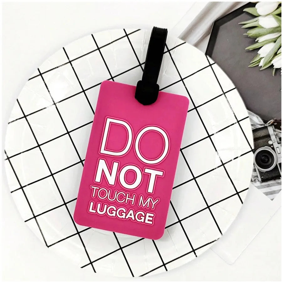 1PCS Don't Touch My Bag Luggage Tag High Quality Travel Accessories Baggage Tag Boarding Tag Name ID Labels