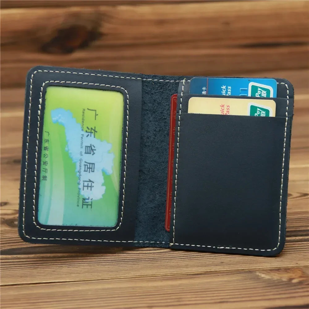 Handcraft Leather Credit Card Holder Vintage Small Wallet for Credit Cards Case and Driver License Vintage Style Gift for Men