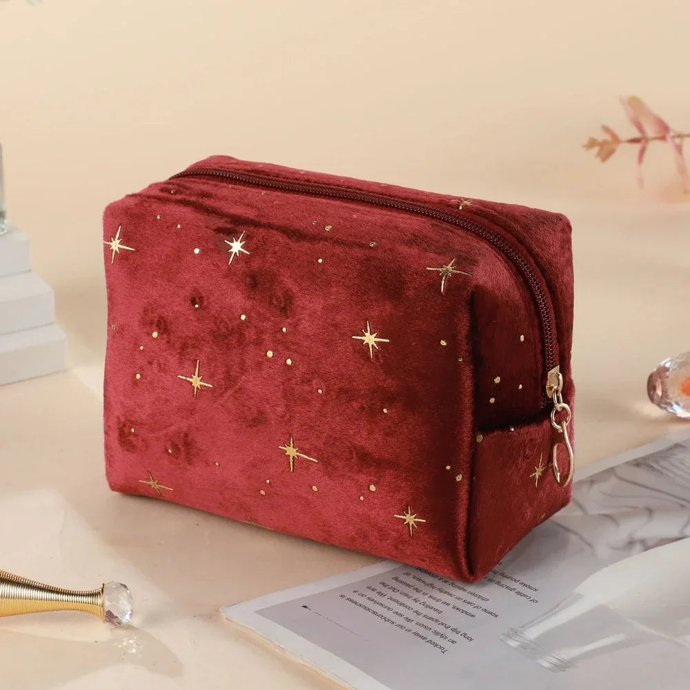 1pcs Velvet Makeup Bag Women Cosmetic Bag Travel Cosmetic Organizer Zipper Coin Purse Mini Cute Purse Key Lipstick Storage Bag