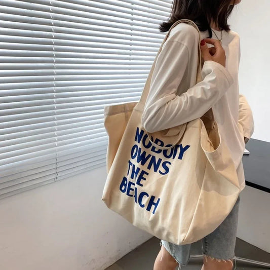 Large Canvas Tote Bag Women Shoulder Handbag Reusable Shopping Eco Friendly