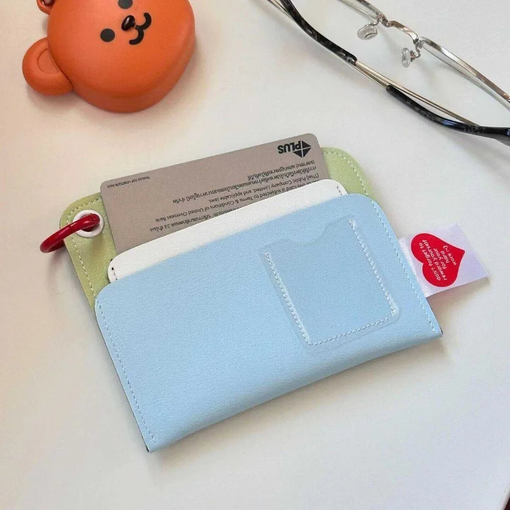 Fashion PU Leather Card Holder Ultra-thin Lightweight Passport Protector Candy Color Multi-card Holders Card Bag Women Men