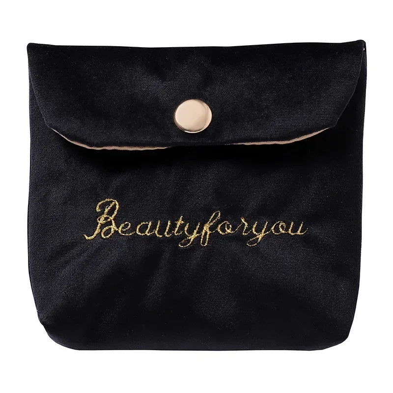 Women Girl Velvet Cute Small Cosmetic Bag Travel Napkin Sanitary Pad Lipstick Organizer Bag Purse Pouch Makeup Bags Case Pouch