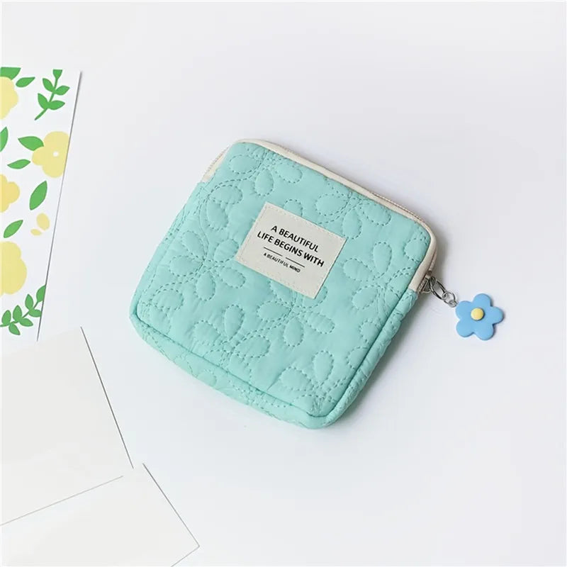 Fashion Women Small Cosmetic Bag Travel Mini Sanitary Napkins Organizer Make Up Coin Money Card Lipstick Storage Pouch Purse Bag