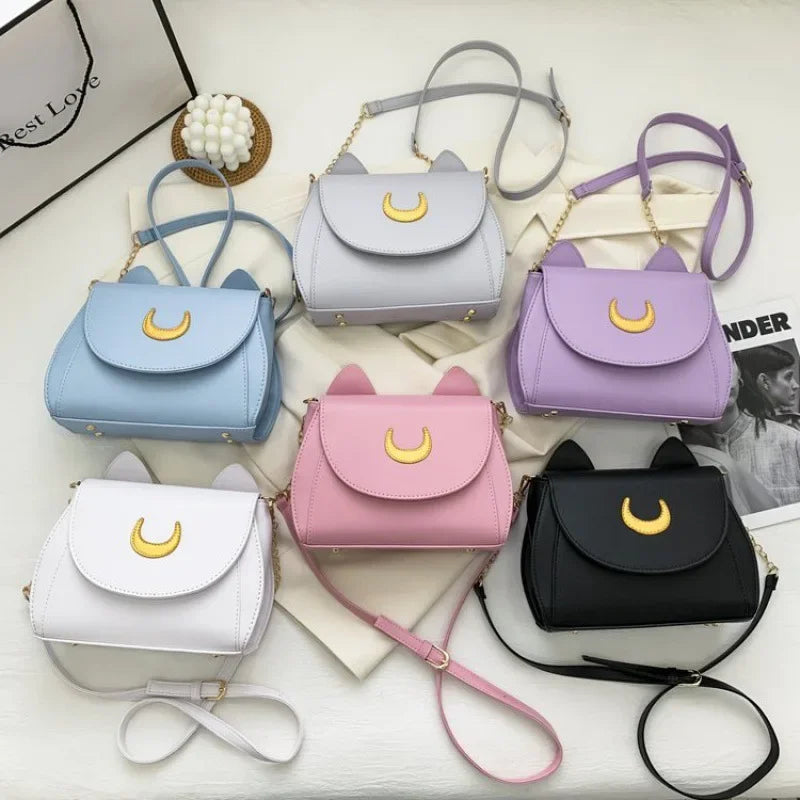 Sailor Moon Luna Cat Shape PU Leather Crossbody Bag