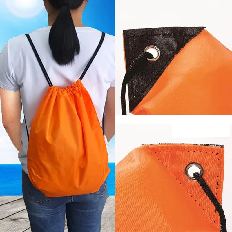 Waterproof Oxford Drawstring Backpack Swimming Sports Beach Travel Bag