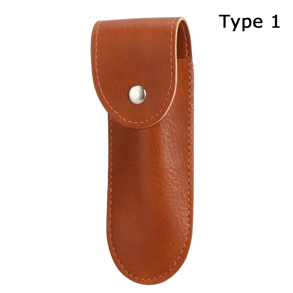 Outdoor Equipment Pocket Hunt Leather Sheath Holder Flashlight Case Camp Outdoor Carry Fold Knife Tool Belt Loop Case