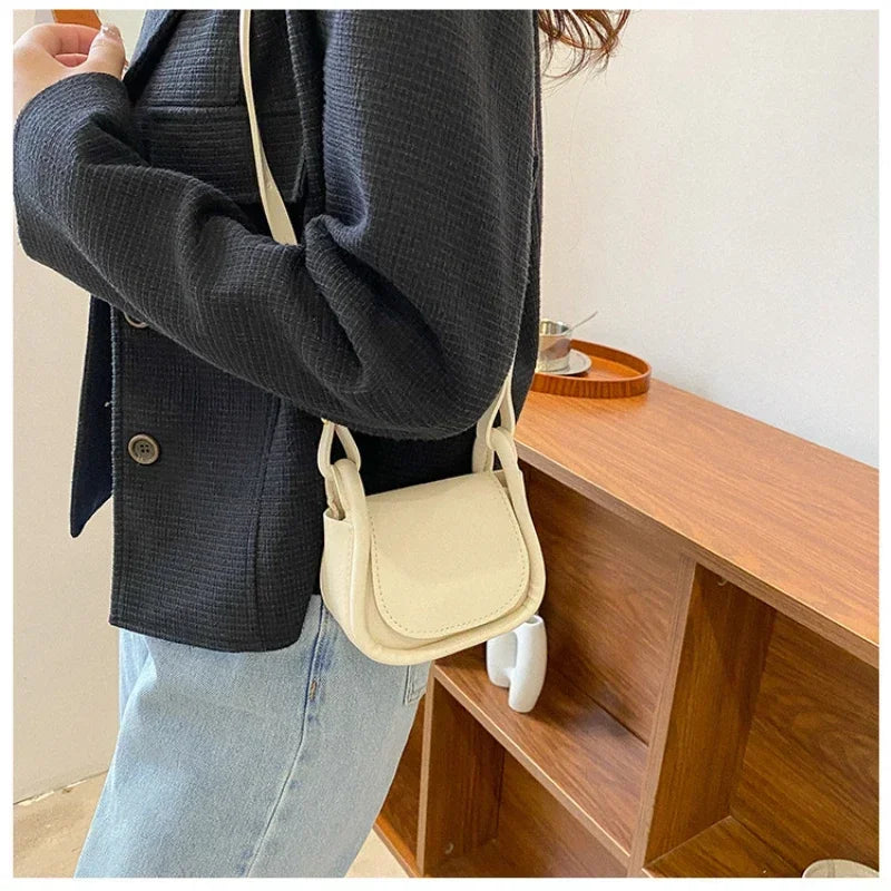 Fashion Candy Color Crossbody Bag for Women Mini PU Leather Shoulder Bag Handbag Card Holder Lipstick Coin Money Pouch