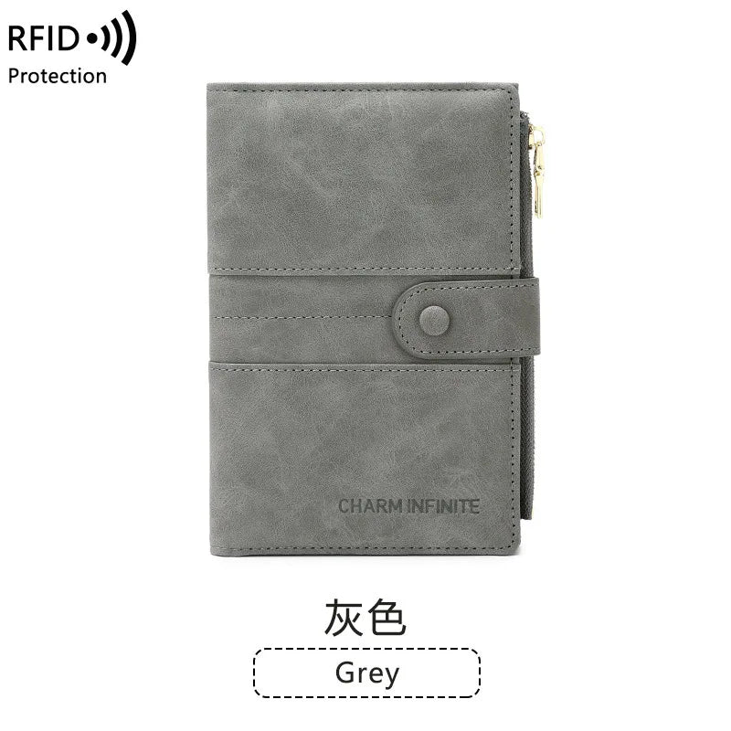 Anti-theft Passport Wallet RFID Passport Holder Zipper Buckle Travel Wallet Document Holder Multifunctional Travel Passport Bag