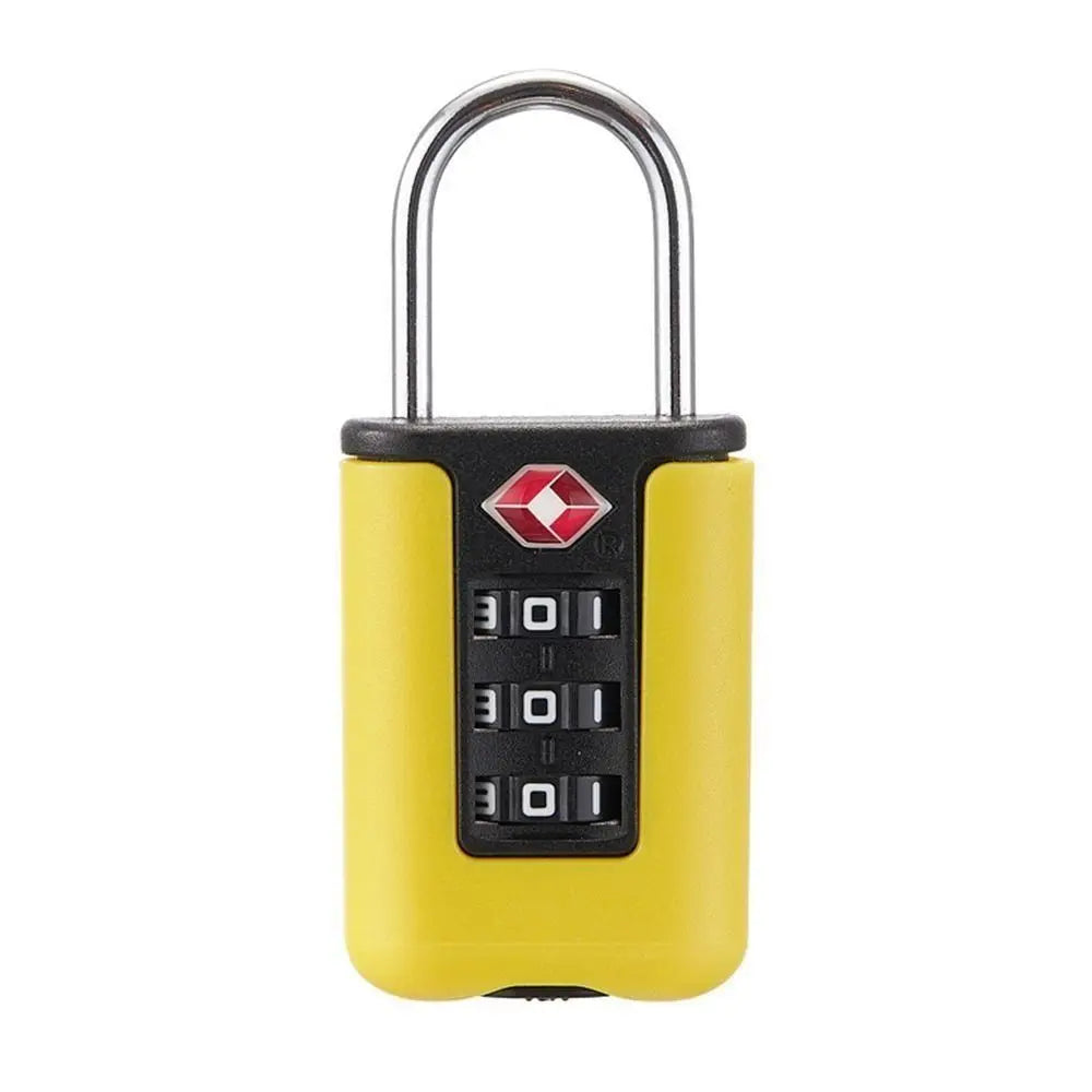 Anti-theft 3 Digit Combination Lock TSA Customs Password Lock Suitcase Luggage Coded Lock Cabinet Lock Contrast Color Padlock