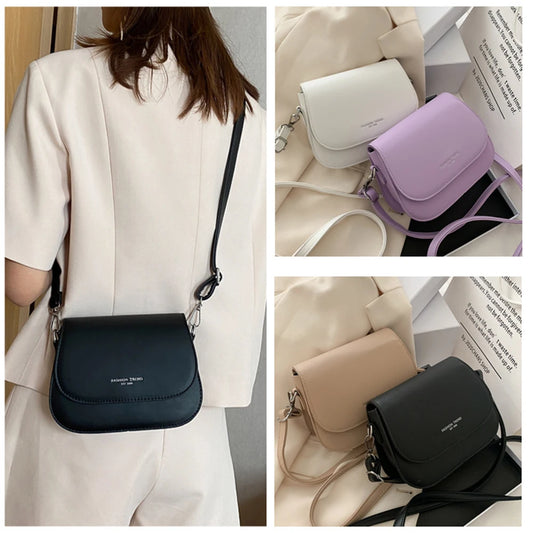 PU Leather Women's Mini Shoulder Bag - Solid Color Crossbody Clutch