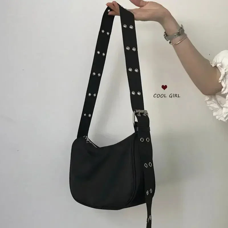 Women's Nylon Bucket Shoulder Bag - Luxury Designer Black Tote