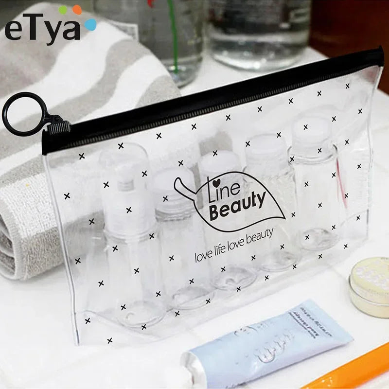 Travel Cosmetic Bags PVC Waterproof Transparent Women Portable Make Up Bag Toiletry Organizer Storage Makeup Bag Wash Pouch